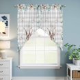 thumbnail image 6 of Swag Curtains Valances for Windows, Rabbit Easter Short Kitchen Window Curtains Over Sink, Eucalyptus Leaves White Flowers Cafe Curtains Panel Set Of 2,Rod Pocket, 36 Inches Length Gray White Plaid, 6 of 9