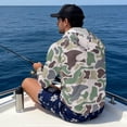 thumbnail image 5 of Bulopur Men’s Long Sleeve Fishing Shirt with Mask Green Camo Print UV Protection Sun Hoodie, Breathable Quick Dry Rash Guard for Outdoor Adventure, 5 of 8