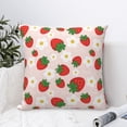 thumbnail image 4 of Wukai Strawberry Floral Premium Polyester Fleece Pillow Covers with Hidden Zipper Closure,Luxuriously Soft and Durable-12"x12", 4 of 7