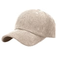 thumbnail image 3 of Sun Hats for Women Unisex Corduroy Baseball Cap Casual Soft Sunshade Hat White One Size, 3 of 9