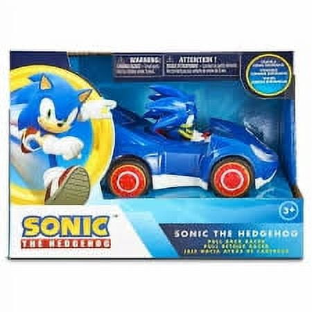 Sonic Hedgehog Pull Back Racers Toy Car Race Set for Kids, 3 Pack