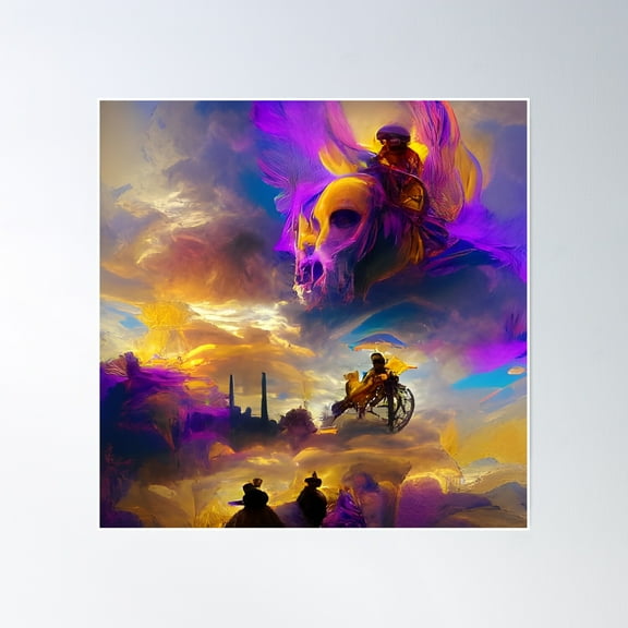 Ghost Riders In The Sky Poster Wall Art, Modern Wall Decor, 16x16 UNFRAMED