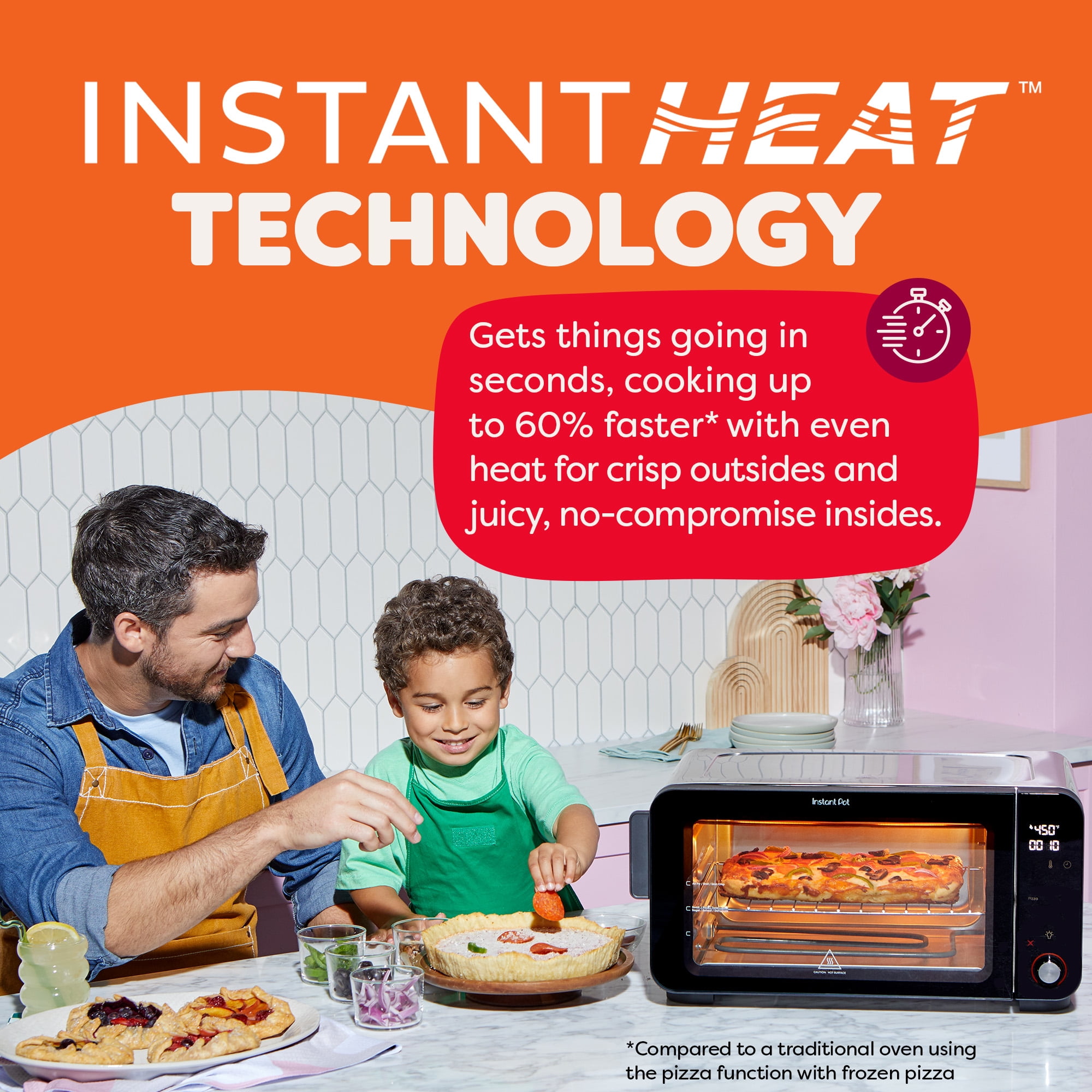 Instant Pot 6-Slice InstantHeat 10-in-1 Air Fryer Toaster Oven, Air Fry, Roast, Bake, Sear Crisp, Toast, Bagel, Broil, Dehydrate, Reheat, and Make Pizza