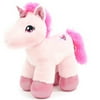 Valentine 11.5" Stuffed Plush Pink Unicorn with Sparkly Hooves