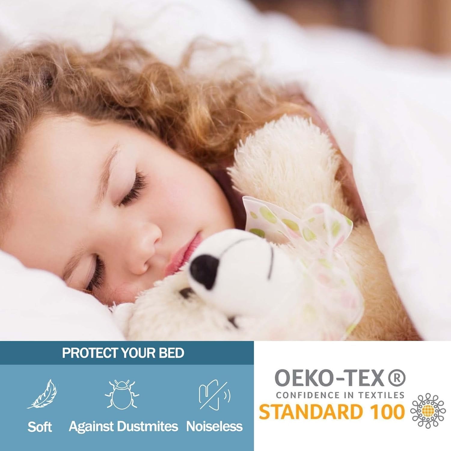 WeGuard 100% Waterproof King Mattress Protector, Breathable Cooling Bamboo 3D Air Fabric Mattress Cover, Soft Noiseless Bed Cover, Machine Washable, 8-21'' Deep Pocket