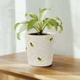 thumbnail image 2 of Mainstays 6.25" x 6.25" x 6" Round Cream Ceramic Bee Planter, 2 of 9
