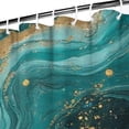 thumbnail image 3 of Teal Gold Marble Pattern Shower Curtain 84"x72" ,Bathroom Decorative Shower Curtains Set with 12 Hooks,Modern Waterproof Washable Shower Curtain, 3 of 6