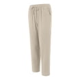 thumbnail image 5 of Futezty Women Casual Loose Elastic Waist Cotton Trouser Cropped Wide Leg Pants Women Linen Palazzo Pants Summer Boho Wide Leg High Waist Casual Beach Travel Vacation Pants, 5 of 8