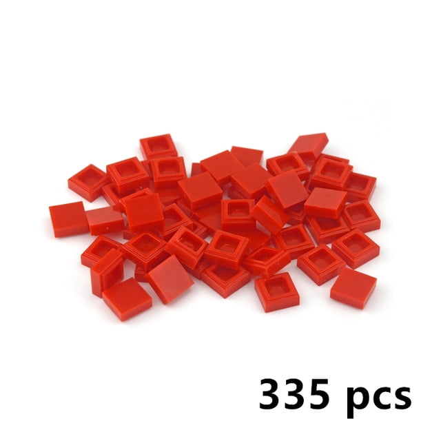 335pcs DIY Building Blocks Figure Bricks Smooth 1x1 ColorFul Educational Creative Size Compatible all brand Toys for Children red 335pcs
