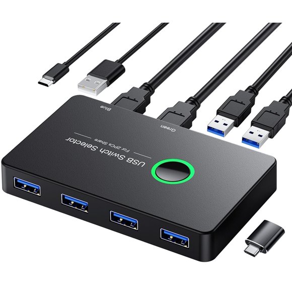 Conmutador USB 3.0 ULXUUUN 2 ordenadores comparten 4 USB para PC