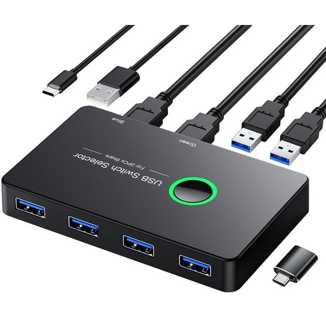 Conmutador USB 3.0 ULXUUUN 2 ordenadores comparten 4 USB para PC