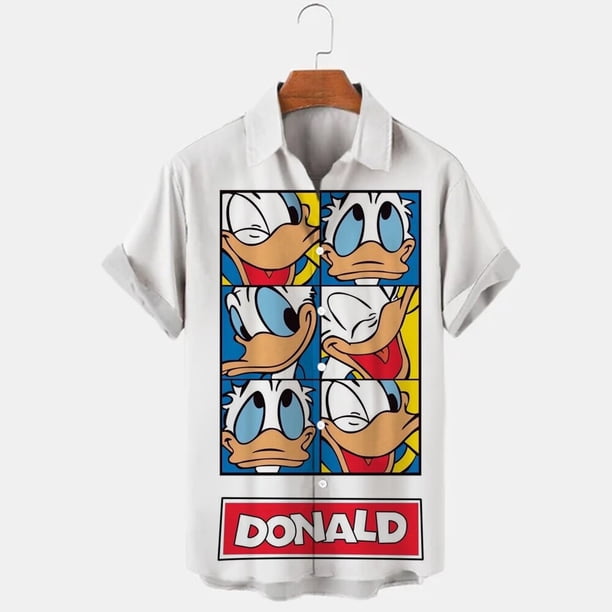 New Anime Mickey Mouse Donald Duck Men's T-Shirt 3D Printing Summer Disney Casual Simple High Quality Shirt Hawaiian T-Shirt TopS Gao Jinjia LED