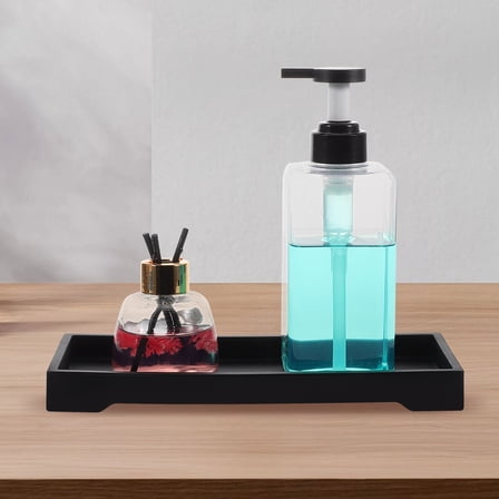 FESTFENDS Multifunctional Shower Organizer 1Set in Black Silicone Bathroom Tray for Easy to Clean and Bathtub Storage