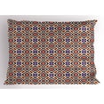 thumbnail image 1 of Geometric Pillow Sham, Composition of Shapes Ornamental Design in Halloween Colors Symmetric, Decorative Standard King Size Printed Pillowcase, 36" X 20", Orange Lavender Black, by Ambesonne, 1 of 2
