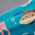 thumbnail image 5 of Manfei Cartoon Ocean Blackout Curtains, Kawaii Whale Shark Window Curtains Pack of 2 (38x45 Each), Bright Blue, 5 of 6