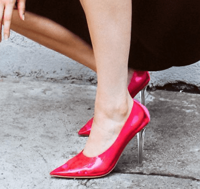 pink clear pumps