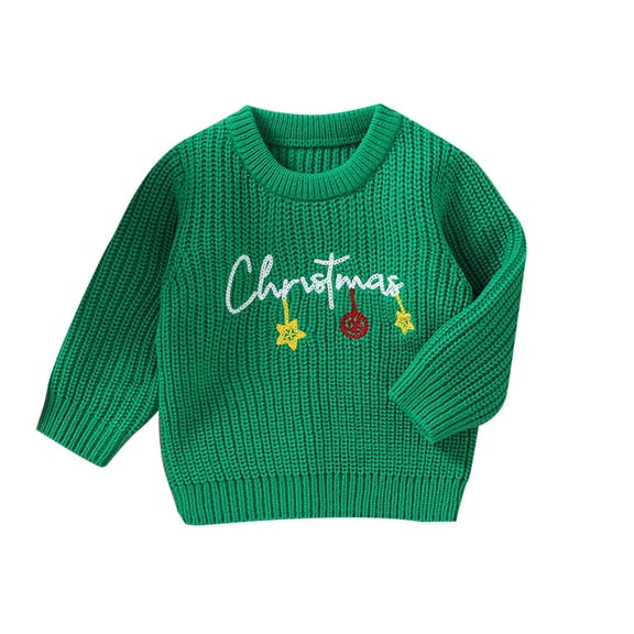 JFTTX Toddler Baby Sweater Christmas Graphic Knit Sweaters for Boys Long Sleeve Crew Neck Pullover Top Warm Soft Fall Winter Clothes