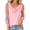 Pink, variant on Womens T Shirts Lace Trimmed 3/4 Sleeve Draped Neck Round Neck Elegant Casual Dressy Tunic Style Plus Size Tops for Women Black,S