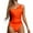 Orange, variant on Sngxgn Women's Swimsuits Tummy Control V Neck Bathing Suit Twist Front Ruffle Swimwear(Black,M)