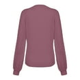 thumbnail image 4 of CEHVOM Women's Round Neck Long Sleeved Lace Stitching Loose Tops Solid Sweatershirt, 4 of 5
