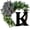 K, variant on RKZDSR Decorative Letter Wreath with Bow Knot Pendant - Door Hanging Home Decor, Rattan Ring for Wall and Window Decoration