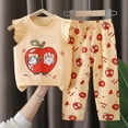 thumbnail image 2 of CAICJ98 Toddler Baby Girls Summer Clothes 3 6 12 18 Months 2T 3T 4T 5T Girls Outfits Sleeveless Dinosaur Print Tank Top+Pants Set (Yellow,3-4 Years), 2 of 3