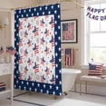 thumbnail image 5 of Independence Day Shower Curtain, 48" x 72", U.S. Flag Themed Cartoon Five-Pointed Stars Waterproof Bathroom Curtain Washable Shower Curtain Set with 12 Hooks, 5 of 9