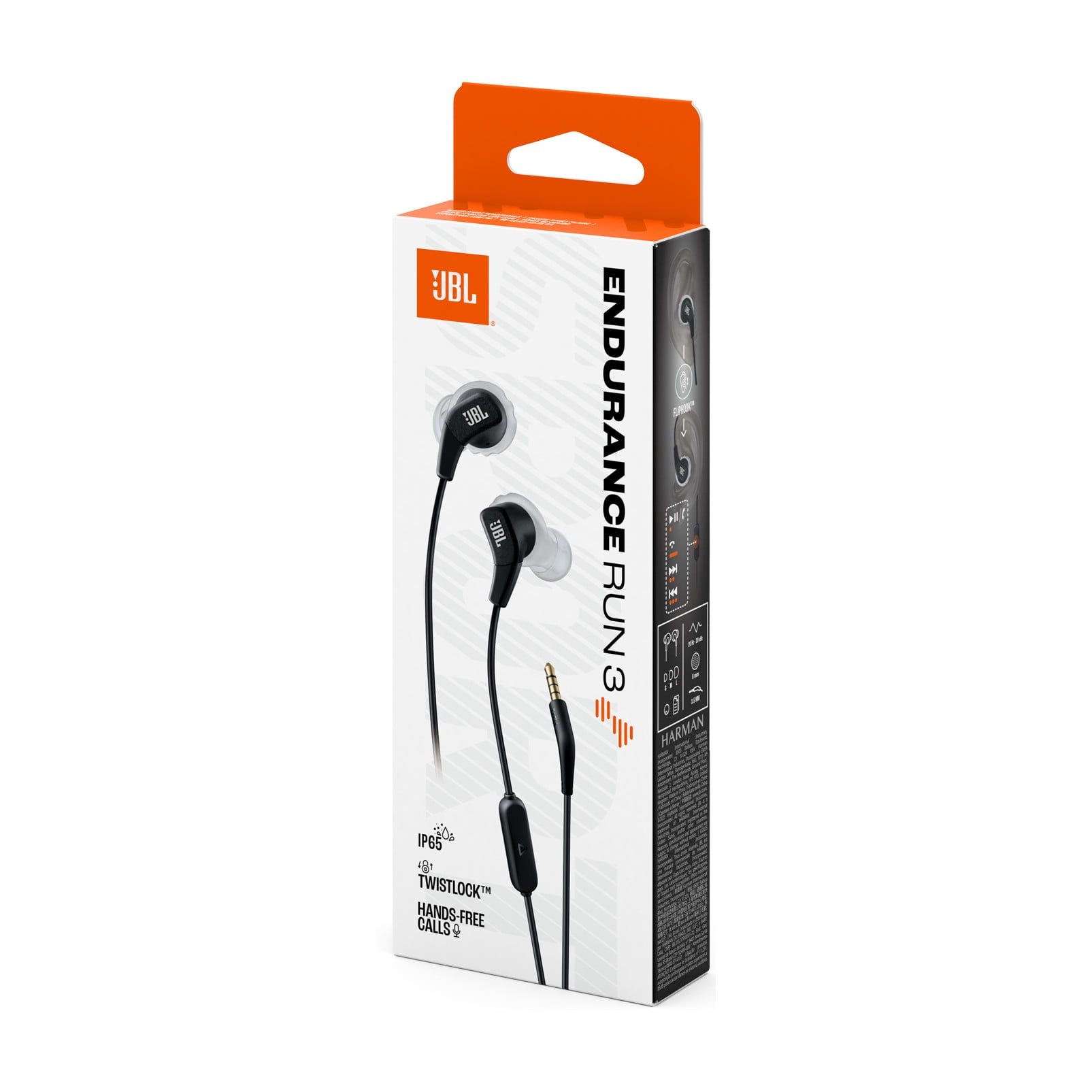 JBL Endurance Run 3 - Wired Sport Headphones - Black / Gray