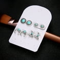 thumbnail image 3 of Yesbay 4Pairs Women Flower Arrow Ear Studs Set Faux Turquoise Jewelry Earrings, 3 of 6