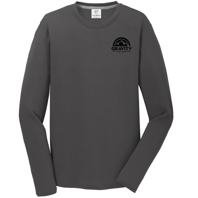 Gravity Outdoor Co. Performance Long Sleeve Shirt - Charcoal - Black Logo - M