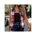 thumbnail image 6 of Zynoxe Women's Plaid Vests With Side Pockets Fashion Zip Up Vests for Women Classic Stand Collar Sleeveles Jackets Soft Lightweight Fall Winter Casual Gilet Jacket 2XL, 6 of 7