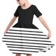 thumbnail image 1 of Odeerbi Niñas de Verano Vestido de Línea A Rayas Vestido de Columpio Vestido Elástico de Manga Corta Para Niños, 1 of 7