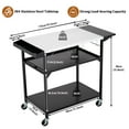 thumbnail image 4 of Three-Shelf Movable Outdoor Dining Cart Table,Outdoor Grill Table Cart with 4 Wheels,Stainless Steel Pizza Oven Tables for Outside,Movable Prep Table Cooking Station,Multifunctional Grill Cart, 4 of 7