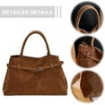 thumbnail image 3 of MJIAN Women's Suede Tote Bag Large Capacity Tote Bag Retro Suede Shoulder Bag Commuting, Travel, Daily Use - Versatile Vintage-Inspired Suede Bag, 3 of 7