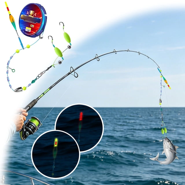 Ainf Automatic Float And Bottom Finding Line 120 Meter Tied Line With Automatic Float Ready Made Sliding Float Suitable For Freshwater And Sea