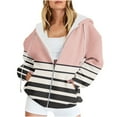 thumbnail image 2 of Winter Coats for Women Fall Outfits for Women 2025 Casual Printed Zippered Long Sleeved Hooded Sweater Jacket Top, 2 of 6