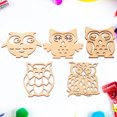 thumbnail image 6 of Taxenne 10PCS Unfinished Wooden Owl Slices Craft Pieces with Various Cutout Designs for Door Hangers (Random Styles), 6 of 10