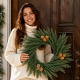 thumbnail image 4 of Qwtwty Christmas Wreath for Front Door, Farmhouse Artificial Winter Garlands for Wall Window Porch Home Indoor Outdoor Christmas Decoration, 4 of 8