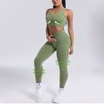thumbnail image 6 of GJSYRH Workout Sets for Women Two Piece Outfits Seamless High Waist Leggings Yoga Crop Tops Athletic Sports Gym Sets, 6 of 8
