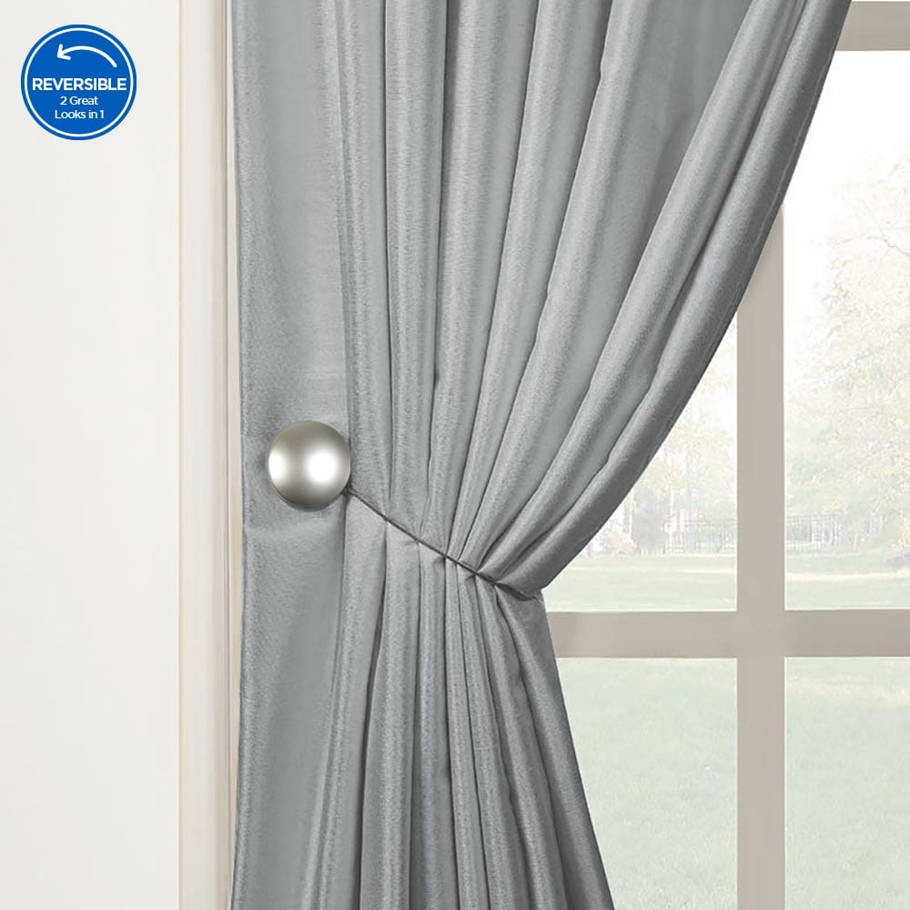 (2 pack) Mainstays Nickel 2 Magnetic Curtain Holdbacks