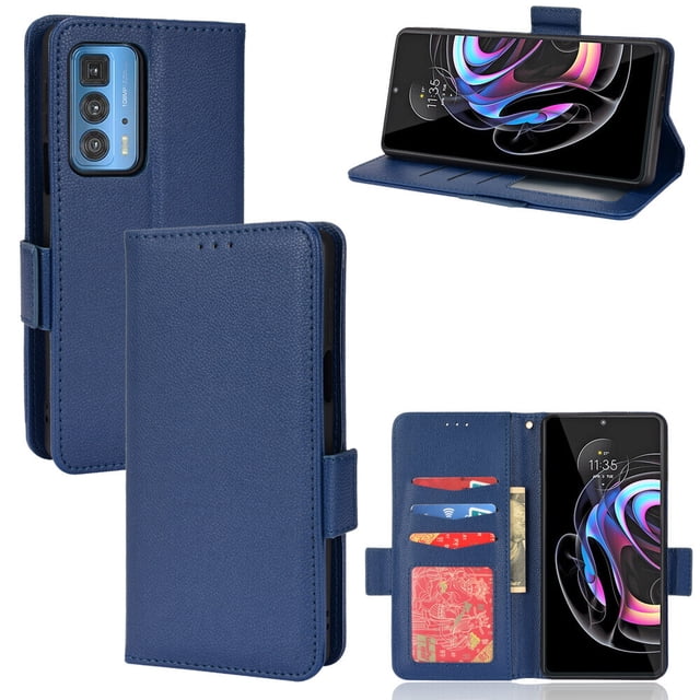 Motorola Edge 20 Pro Case , PU Leather Flip Cover Card Slots Magnetic Closure Wallet Case for Motorola Edge 20 Pro