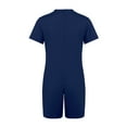 thumbnail image 4 of Raenseen Girls Boys Special Needs Romper Adaptive Clothing Short Sleeve Back Invisible Zipper Jumpsuit Dark Blue 16, 4 of 5