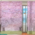 thumbnail image 2 of Coolnut Beautiful Cherry Blossoms Sheer Gauze Door Curtain Window Curtain Drapes for Living Room Kids Bedroom Window Treatment Decor W55 x L78 In 2 Panels, 2 of 4