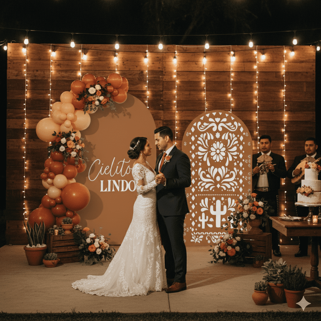 Ngardk 2 Pcs Cielito Lindo Arch Backdrop Cover for Mexican Baby Show, Wedding Party Decorations6ft and 7.2ft