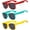 Red, Turquoise, Yellow, variant on OWL Retro Square Sunglasses Womens Mens UV400 Protection Trendy Sun Glasses (3 Pack)