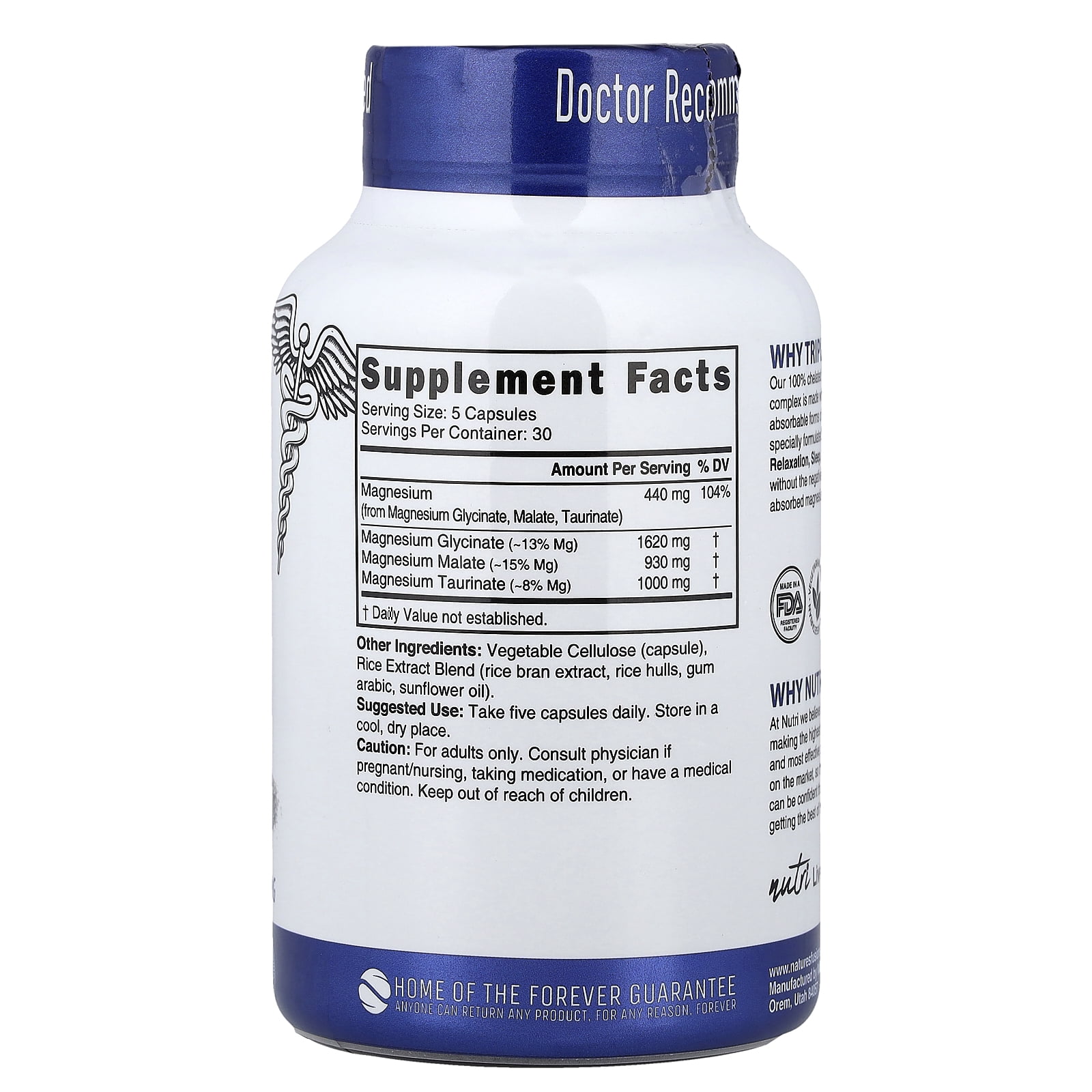 Nutri Triple Magnesium, High Absorption, 150 Vegan Capsules