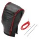 thumbnail image 1 of Cubierta de pomo de cambio de marcha Unique Bargains para Honda CR-V 2008-2011, antideslizante, fibra de carbono negra, negro y rojo, protector de mango de cambio de palanca de cuero sintético, 1 Pc, 1 of 6
