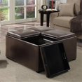 thumbnail image 2 of Trent Home Square Faux Leather Ottoman in Chocolate Brown, 2 of 7