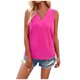 thumbnail image 1 of Chaleco sin mangas de color liso con cuello en V para mujer: camiseta sin mangas de poliéster transpirable, corte informal para mayor comodidad durante todo el día, 1 of 5