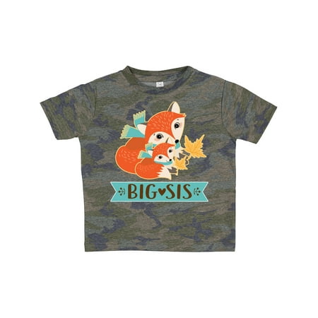 

Inktastic Big Sis Woodland Fox Sister Gift Toddler Toddler Girl T-Shirt